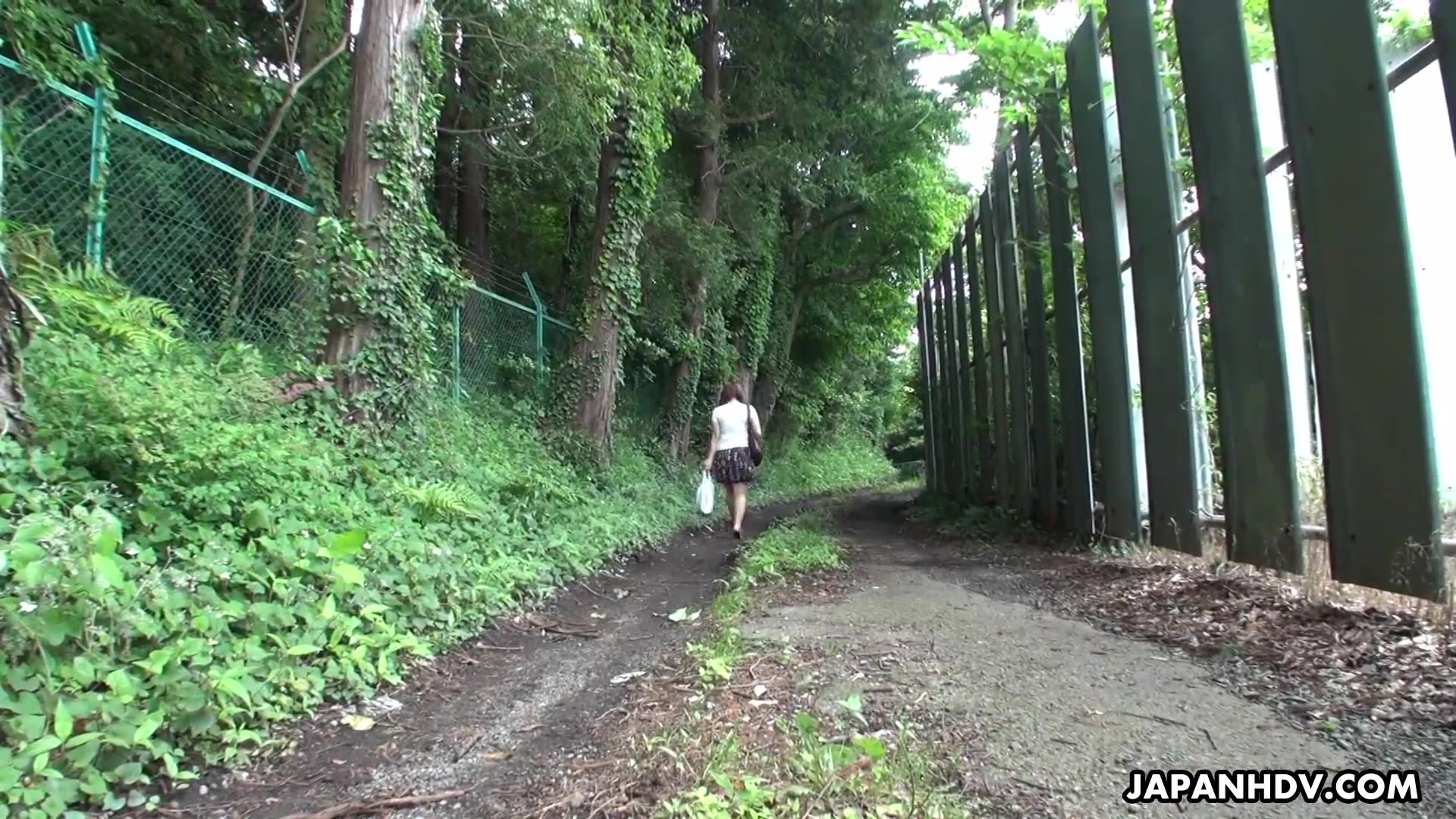 Rubbing on her clit in the middle of the road with integrity